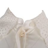 Louis Vuitton White Wool Broderie Anglaise Collar Blouse Dress (FR36)