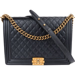 Chanel Quilted Leather Boy Single Flap Crossbody Bag - vintageandkickz