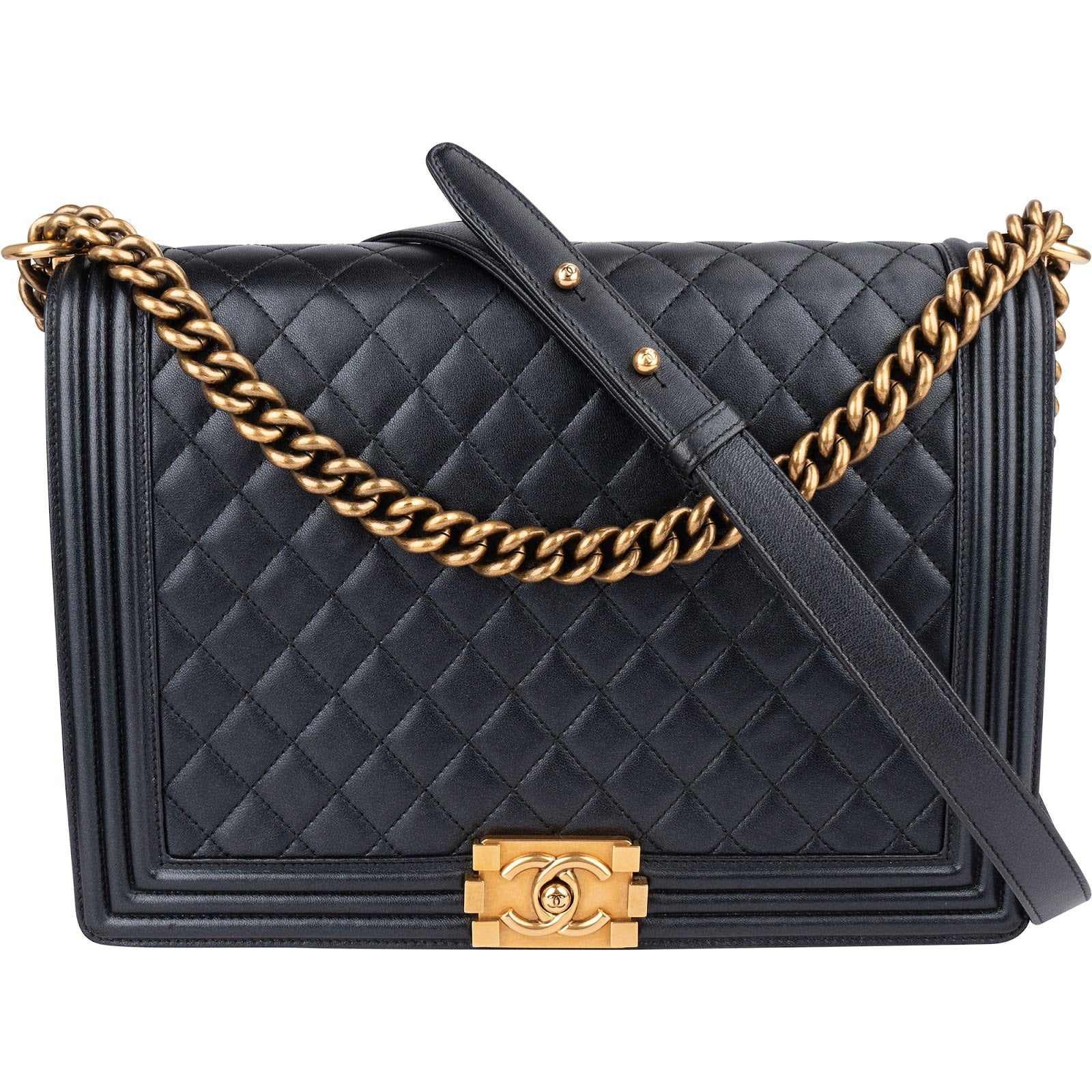 Chanel Quilted Leather Boy Single Flap Crossbody Bag - vintageandkickz