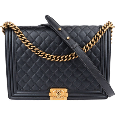 Chanel Quilted Leather Boy Single Flap Crossbody Bag - vintageandkickz