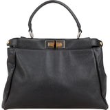 Fendi Black Leather Medium Peekaboo Handbag