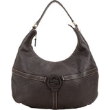 Gucci Pebbled Leather Interlocking G Hobo Shoulder Bag