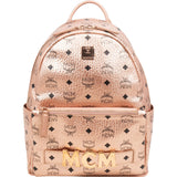 MCM Monogram Metallic Visetos Small Stark 2 in 1 Backpack