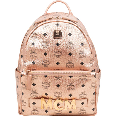 MCM Monogram Metallic Visetos Small Stark 2 in 1 Backpack