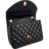 Chanel Quilted Lambskin 24K Gold Single Flap Crossbody Bag