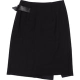 Louis Vuitton Black Leather Trim Asymmetrical Wrap Skirt (FR 34 / DE 32)