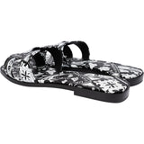 Hermès Black & White Leather Imprime Animaux Bandana Oran Sandals (37,5)