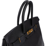 Hermès Noir Togo Leather Birkin 35 Gold Hardware Handbag