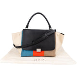 Céline Bicolor Leather Multicolor Striped Cotton Trapeze Handbag