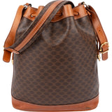 Celine Monogram Macadam Canvas Drawstring Bucket Crossbody Bag