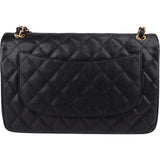Chanel Quilted Caviar Leather Jumbo Double Flap Crossbody Bag