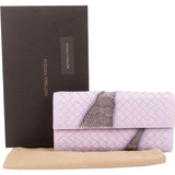 Bottega Veneta Lilac Intrecciato Ayers Python Leather Continental Wallet