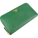 Prada Saffiano Leather Zip Around Wallet