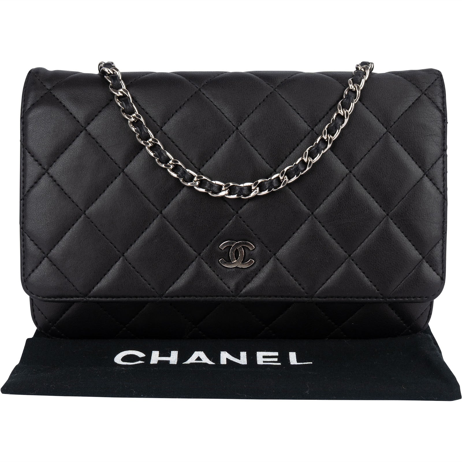 Chanel Quilted Lambskin Wallet On Chain Crossbody Bag - vintageandkickz