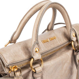 Miu Miu Vitello Lux Leather Bow Satchel Handbag