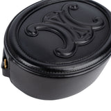 Celine Leather Cuir Triomphe Oval Purse Crossbody Bag - vintageandkickz