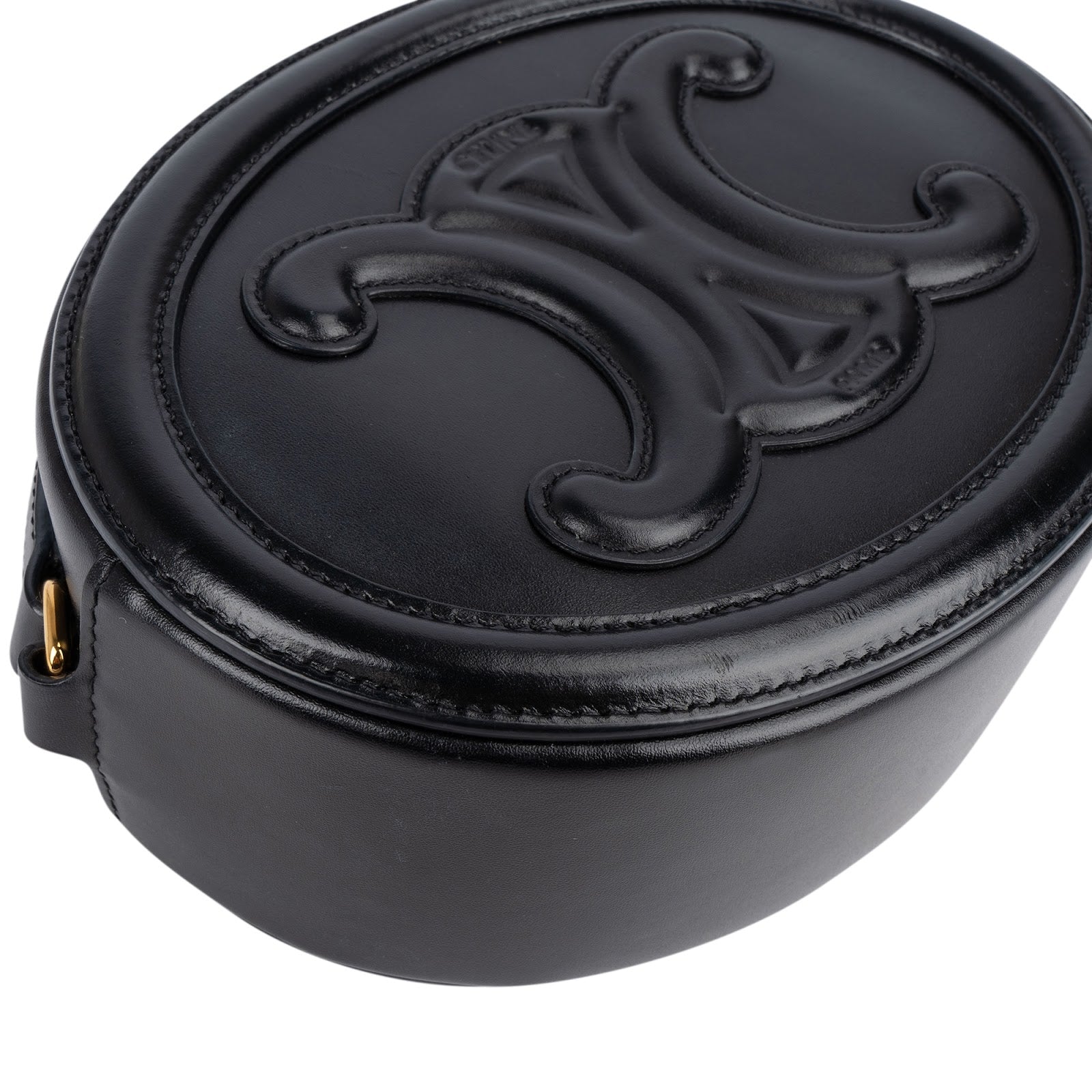 Celine Leather Cuir Triomphe Oval Purse Crossbody Bag - vintageandkickz