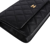 Chanel Quilted Caviar Leather Wallet On Chain Crossbody Bag
