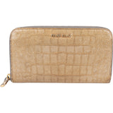 Miu Miu Croc-Embossed Leather Continental Zip Wallet