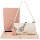 Miu Miu Matelassé Nappa Leather Crystal Embellished Shoulder Bag
