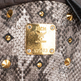 MCM Visetos Python Embossed Studded Stark Large Backpack