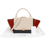 Céline Tricolor Suede Leather Trapeze Handbag