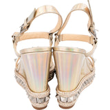Christian Louboutin Multicolor Patent Leather Pyraclou Psychic 110 Wedge Sandals (37)