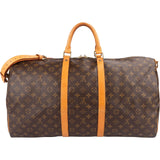 Louis Vuitton Monogram Canvas Keepall 55 Bandoulière Travel Bag