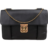 Chloé Black Leather Elsie Turnlock Crossbody Bag
