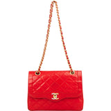 Chanel Quilted Lambskin Bicolor Double Flap Crossbody Bag