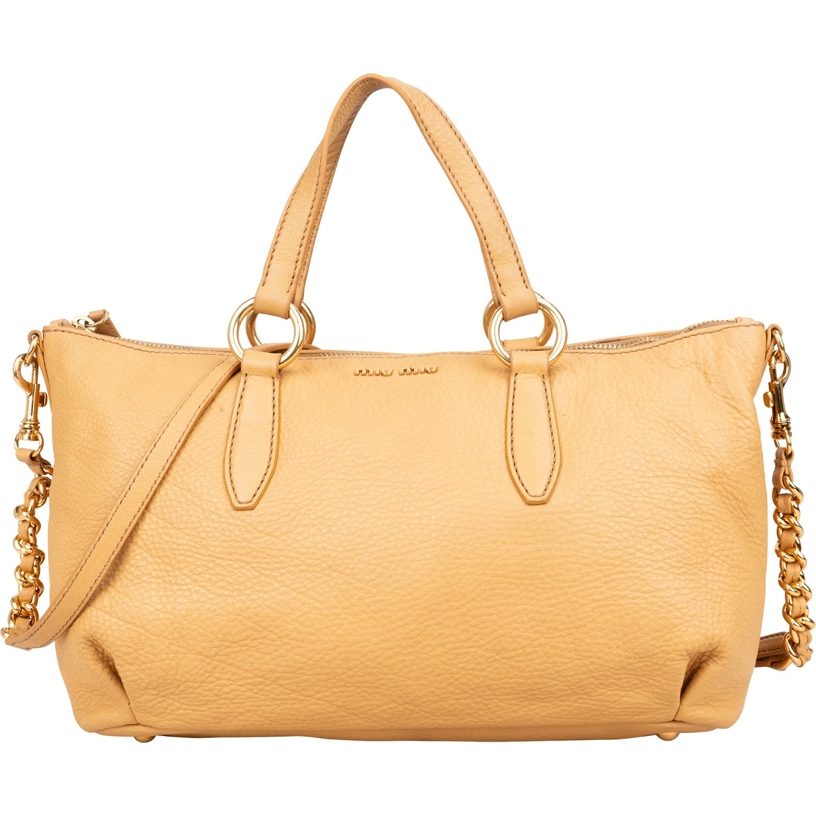 Miu Miu Vitello Daino Leather Satchel Handbag - vintageandkickz