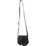 Chloé Black Leather Marcie Small Saddle Crossbody Bag