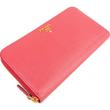 Prada Saffiano Leather Zip Around Wallet