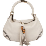 Gucci Leather GG Studded Indy Bamboo Hobo Handbag