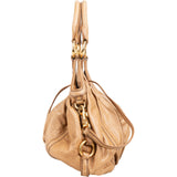 Miu Miu Beige Vitello Lux Leather Hobo Shoulder Bag