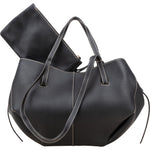Polène Grained Leather Cyme Tote Handbag - vintageandkickz