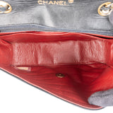 Chanel Quilted Lambskin Chevron Half Moon 24K Gold Single Flap Shoulder Bag