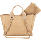 Chanel Canvas Small Deauville Tote Handbag