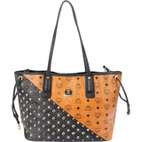 MCM Monogram Visetos Diagonal Studded Liz Shopper Shoulder Bag