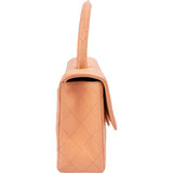 Chanel Quilted Lambskin 24K Gold Single Flap Top Handle Handbag