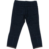 Louis Vuitton Navy Cotton Monogram Mini Lin Denim Leather Ends Woman Pants (FR40)
