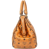 [🔄️B14 / F19] MCM Monogram Visetos Studded Boston Bag Medium Handbag - vintageandkickz