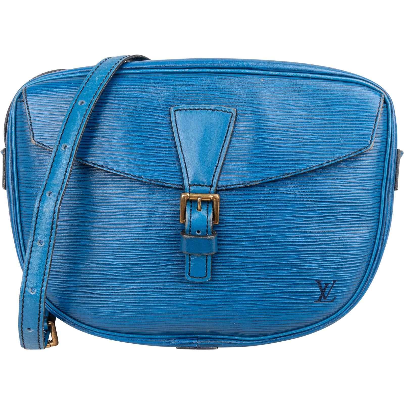 Louis Vuitton Blue Epi Leather Jeune Fille GM Crossbody Bag - vintageandkickz