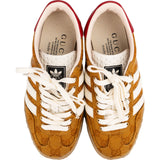 Gucci x Adidas Red Leather Monogram GG Canvas Gazelle Sneakers (US 3 ½ / EU 34)
