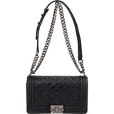 Chanel Quilted Leather Medium Boy Single Flap Crossbody Bag