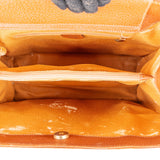 Gucci Grained Leather Bamboo Handle Handbag