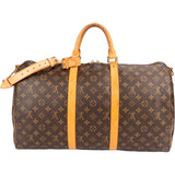 Louis Vuitton Monogram Canvas Keepall 50 Bandoulière Travel Bag