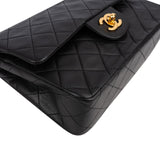 Chanel Quilted Lambskin Small 24K Gold Double Flap Shoulder Bag