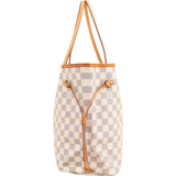 Louis Vuitton Monogram Damier Azur Canvas Neverfull MM Shoulder Bag