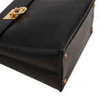 Salvatore Ferragamo Black Saffiano Leather Gancini Top Handle Handbag